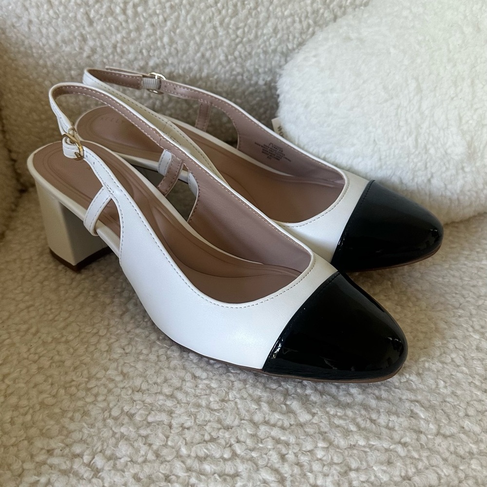 NEW Black and White Slingback Heels Kelly & Katie